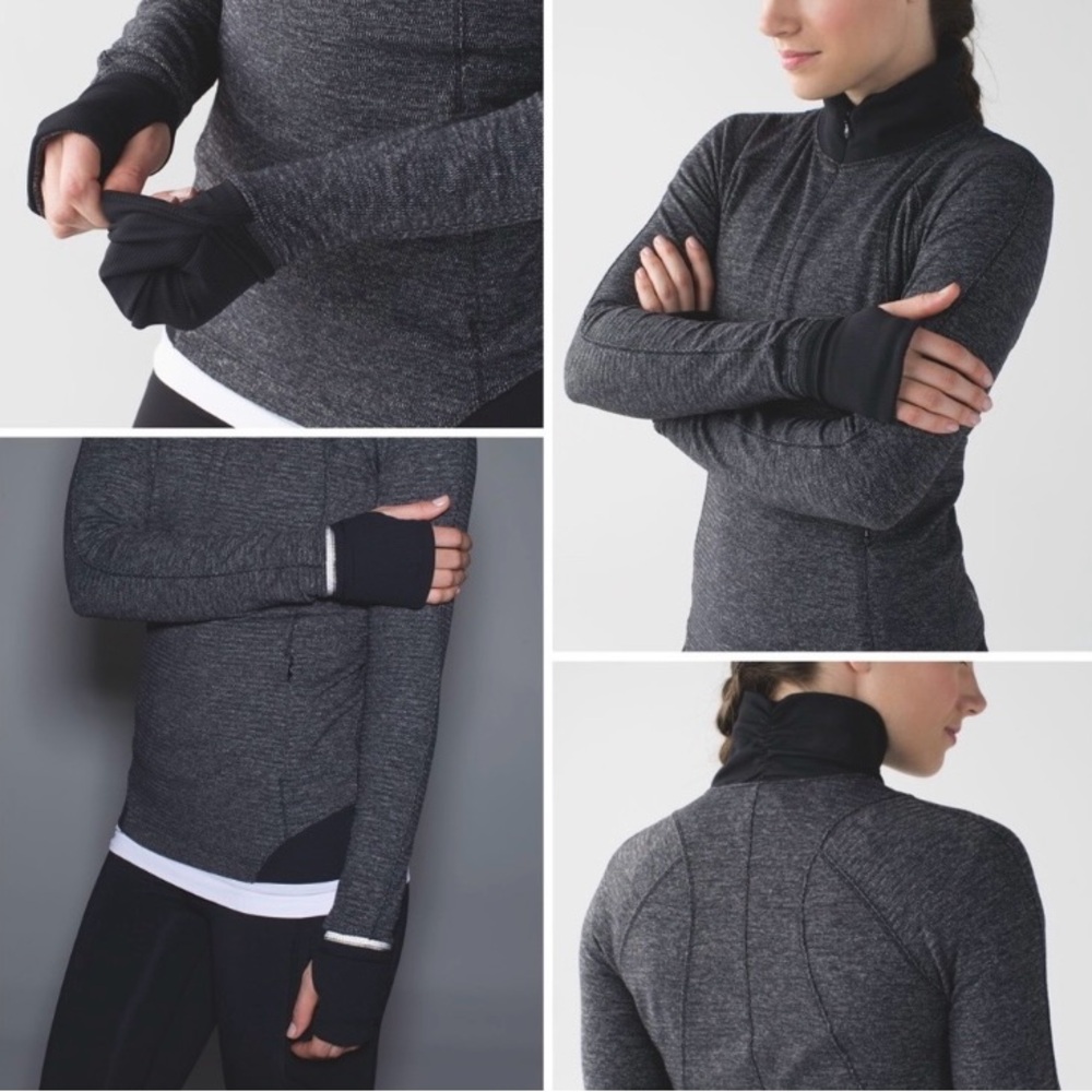 Lululemon Half Zip Pullover Base Runner size 8 Medium VG Cond Many Pockets, Long